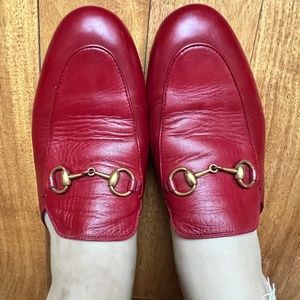 Gucci Red Princetown Classic Mules